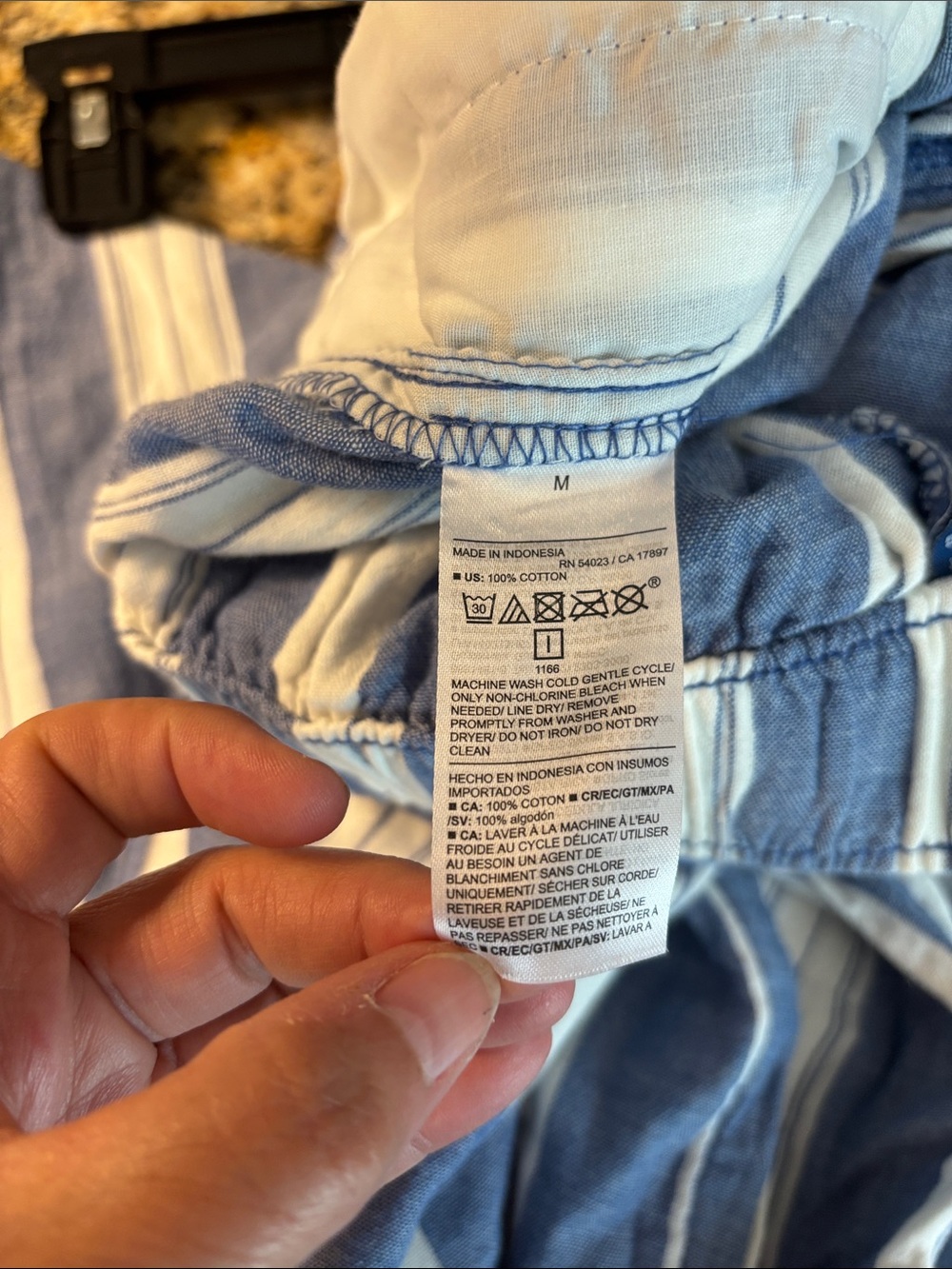 NWT Old Navy Wide Leg High-Rise Full Length Comfort Waistband Med Blue/White - Picture 7 of 12